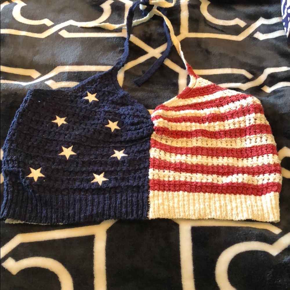 American Flag Knit Top